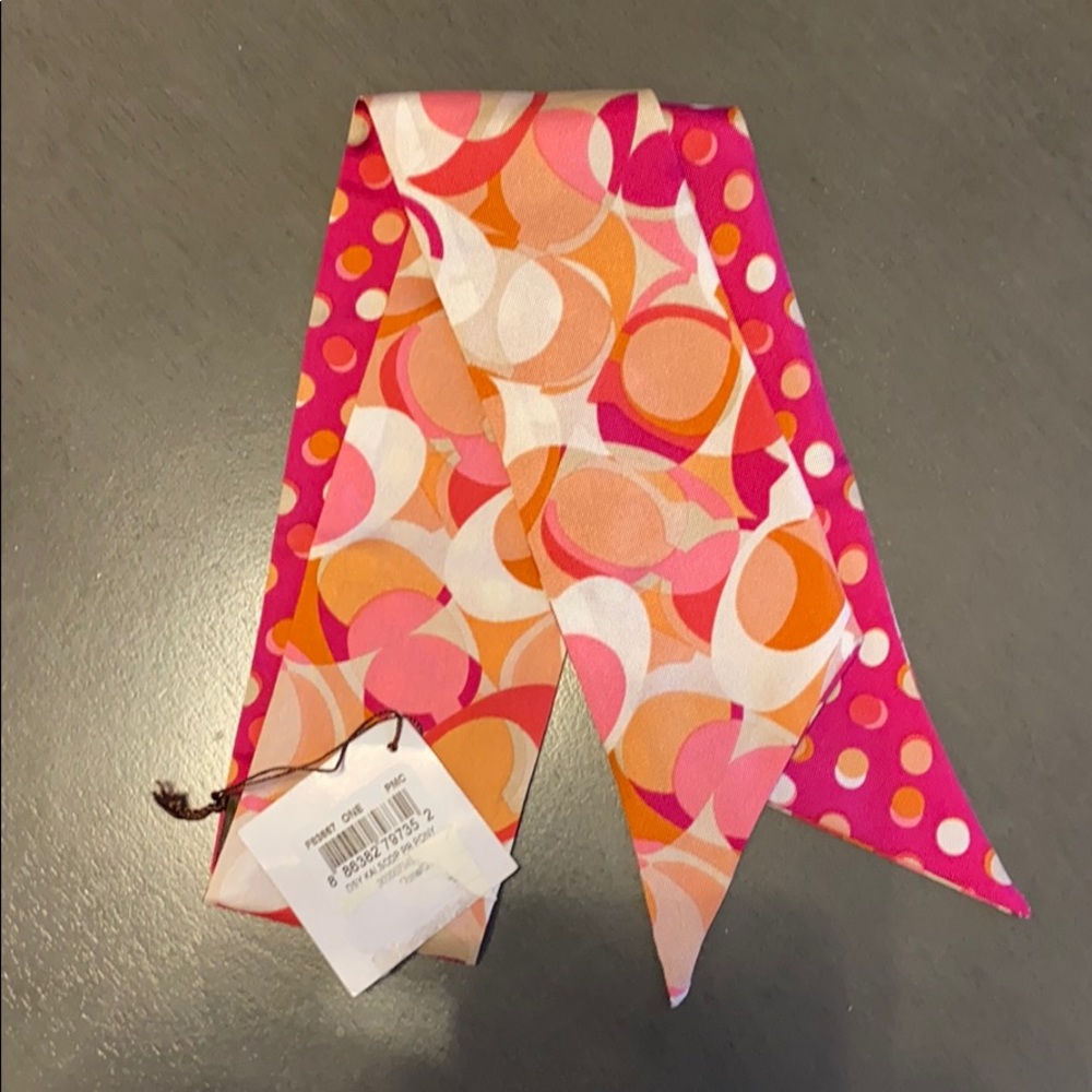 Classic Coach Pink Scarf Brand New Authentic